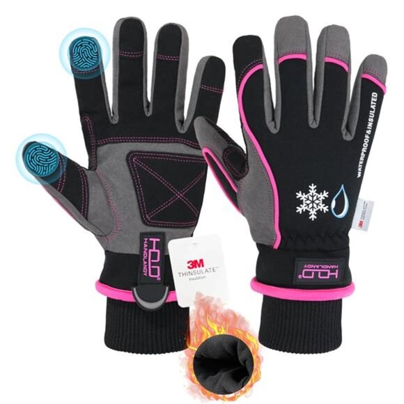 Women's Waterproof Insulated Work Gloves 3M Thinsulate Thermal Winter Gloves - Picture 1 of 7